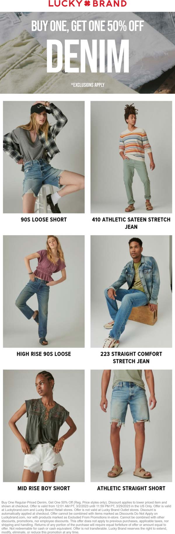 Lucky Brand stores Coupon  Second denim 50% off at Lucky Brand, ditto online #luckybrand 