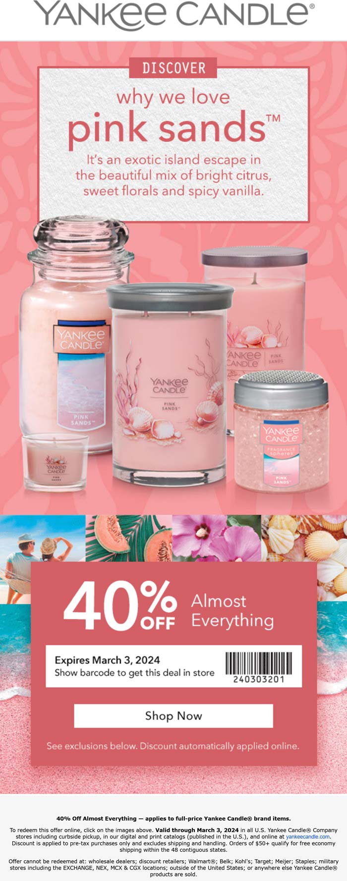 Yankee Candle stores Coupon  40% off everything at Yankee Candle #yankeecandle 