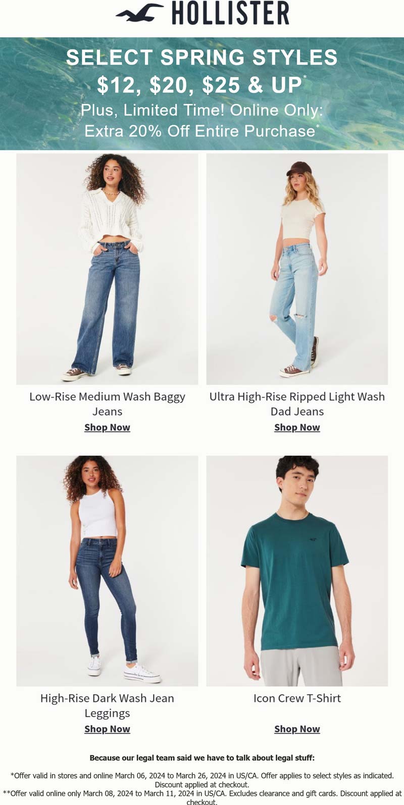 Hollister stores Coupon  Extra 20% off at Hollister, ditto online #hollister 