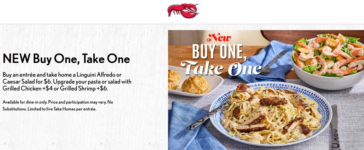 Red Lobster restaurants Coupon  Take home a second entree for $6 at Red Lobster #redlobster 