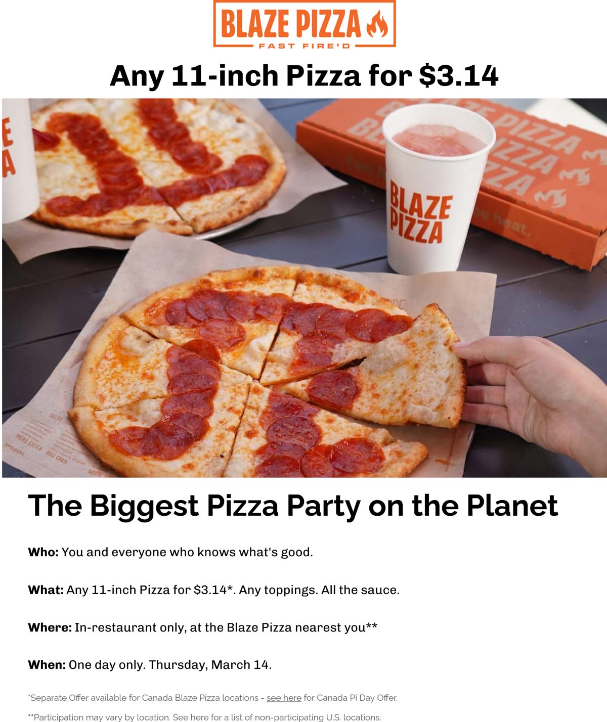 Blaze Pizza restaurants Coupon  $3.14 pizza Thursday at Blaze Pizza #blazepizza 