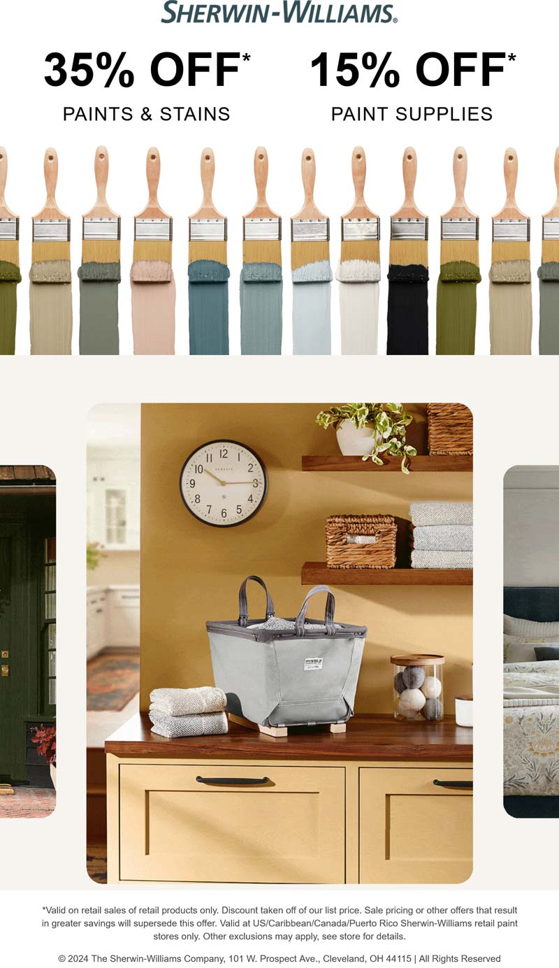 Sherwin Williams stores Coupon  35% off paints & stains at Sherwin Williams #sherwinwilliams 