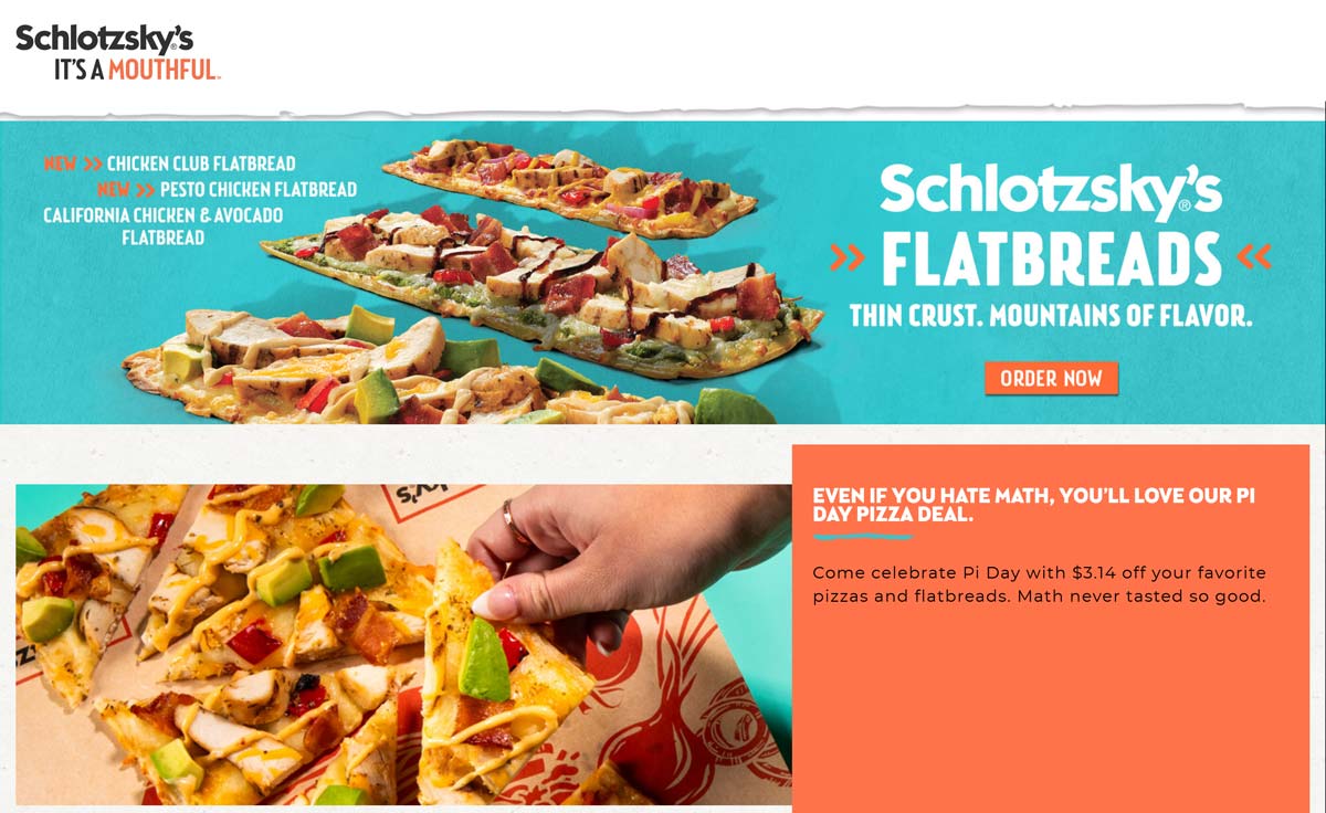 Schlotzskys restaurants Coupon  $3.14 off a flatbread or pizza today at Schlotzskys #schlotzskys 