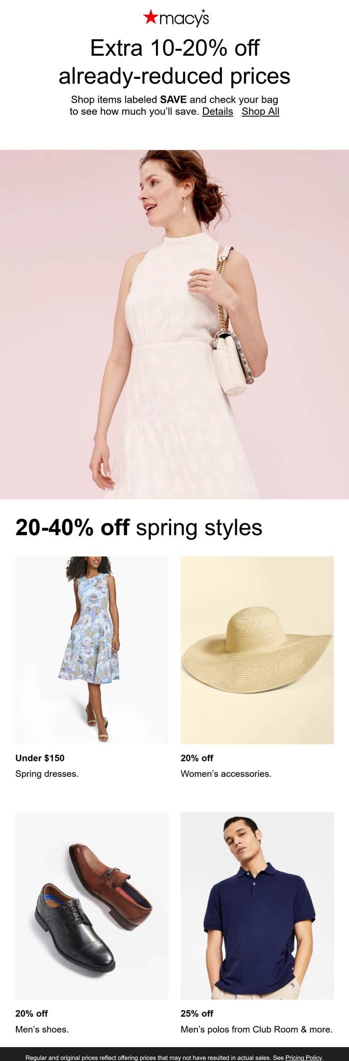 Macys stores Coupon  10-20% off sale items & more at Macys, or online via promo code SAVE #macys 