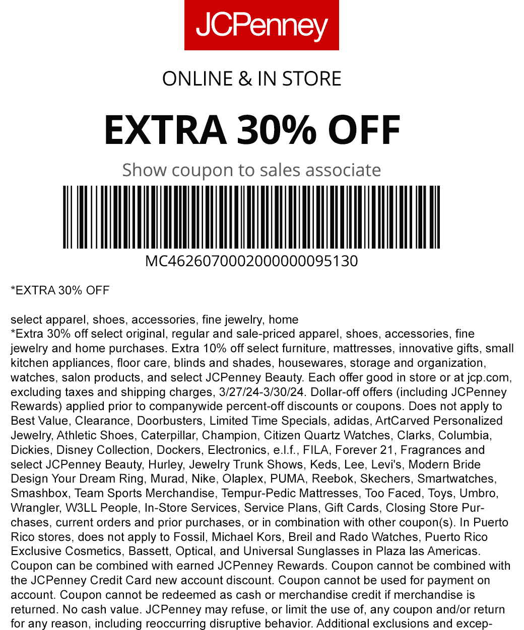 JCPenney stores Coupon  Extra 30% off today at JCPenney, or online via promo code BASKET30 #jcpenney 