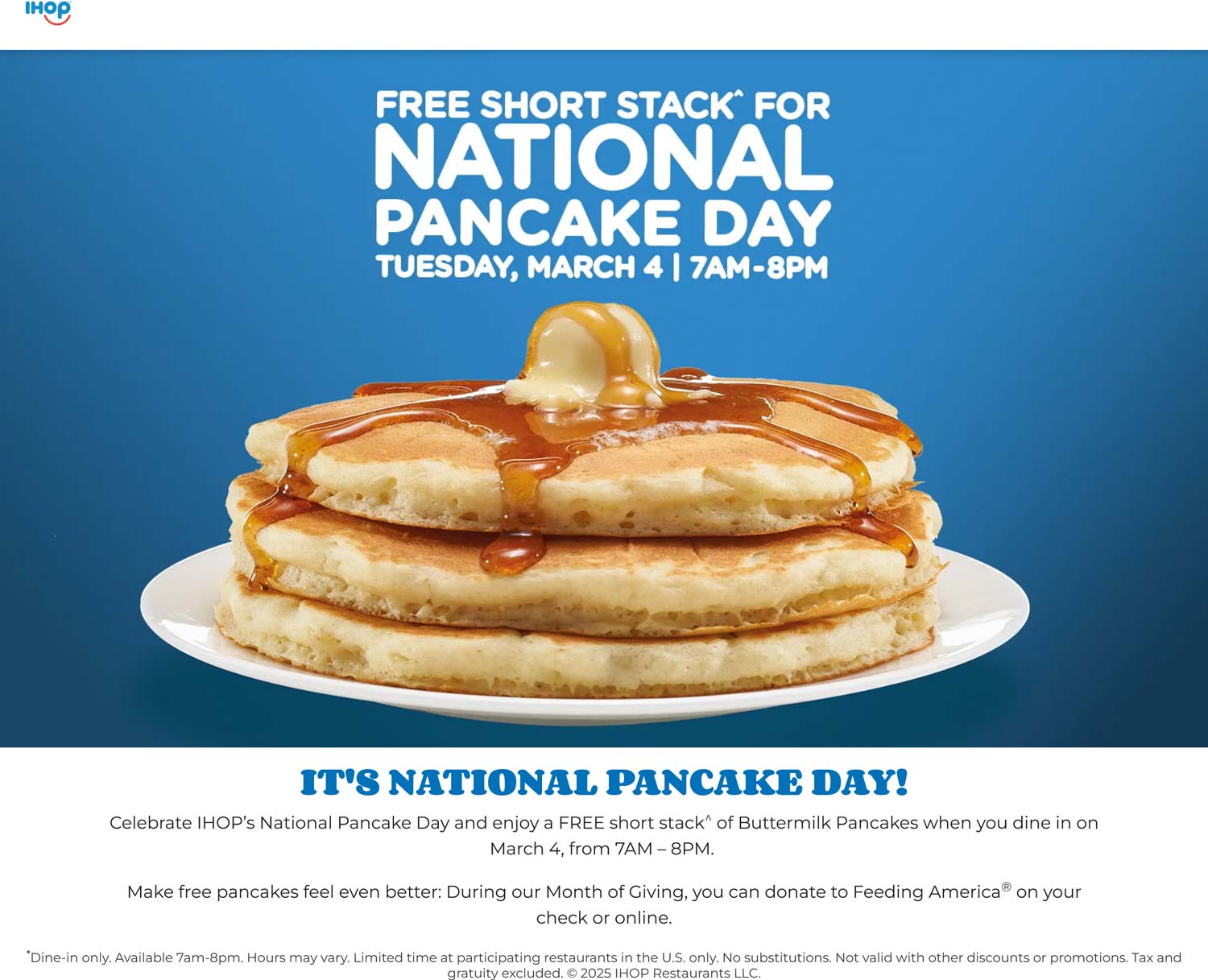 IHOP restaurants Coupon  Free pancakes Tues at IHOP restaurants #ihop 