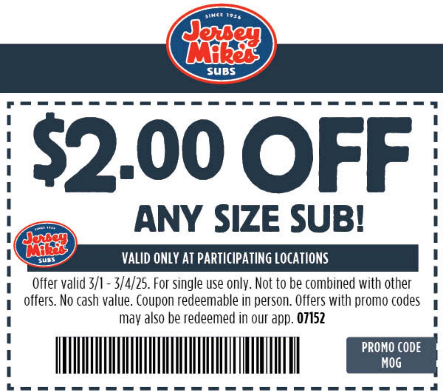 Jersey Mikes restaurants Coupon  $2 off any sub sandwich at Jersey Mikes #jerseymikes 