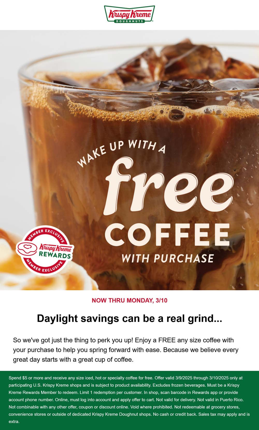 Krispy Kreme restaurants Coupon  Free coffee with your order at Krispy Kreme #krispykreme 