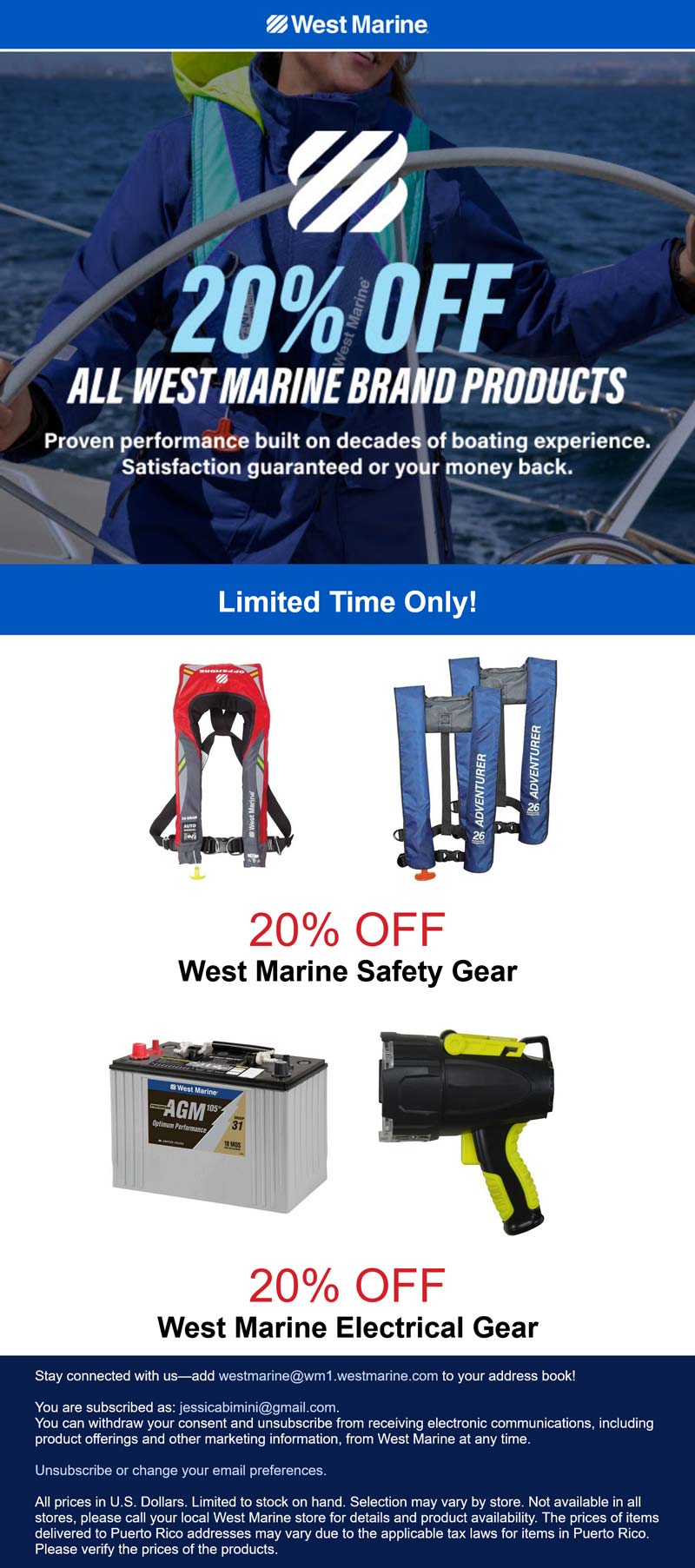 West Marine stores Coupon  20% off all West Marine brand products #westmarine 