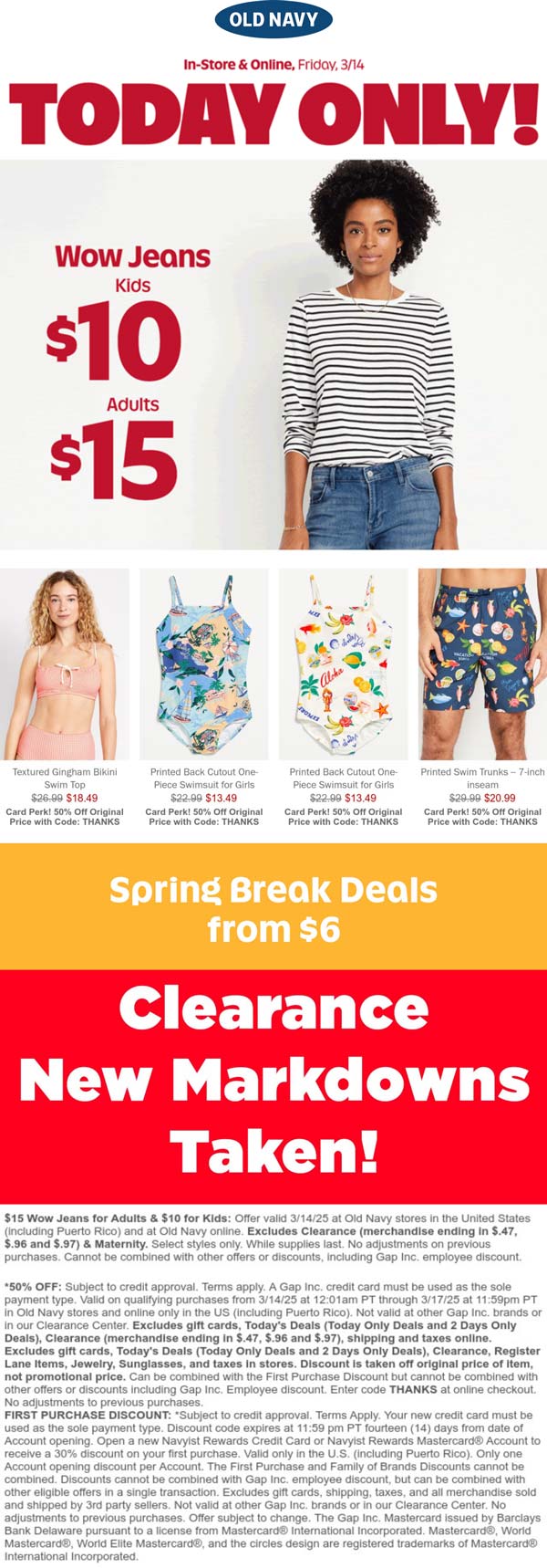 Old Navy stores Coupon  $15 jeans today at Old Navy #oldnavy 