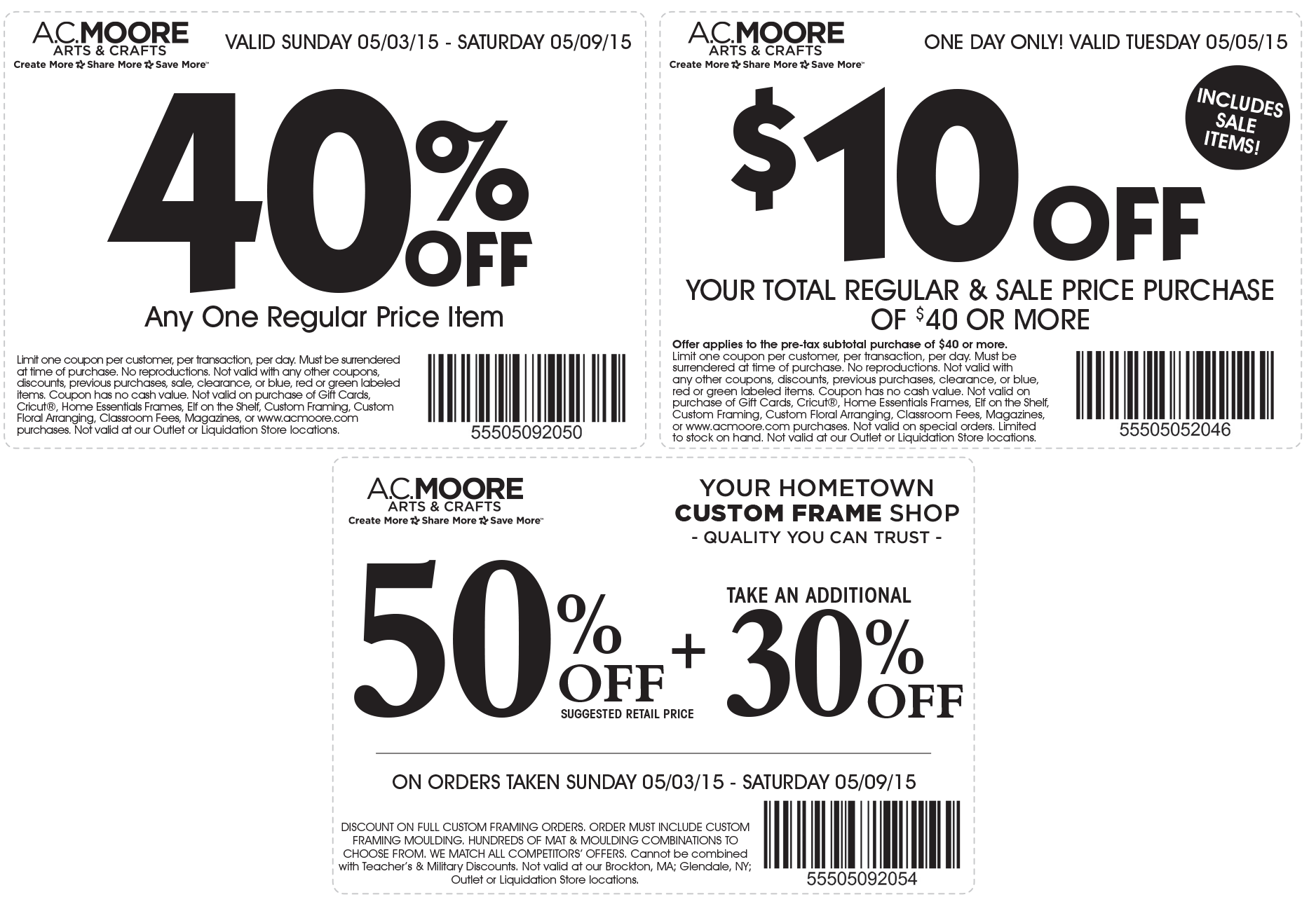 A.C. Moore Coupon April 2024 $10 off $40 & more at A.C. Moore