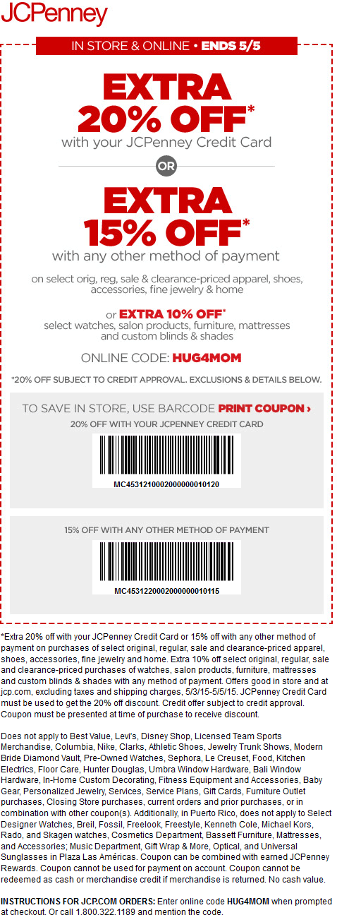 JCPenney Coupon April 2024 15% off at JCPenney, or online via promo code HUG4MOM