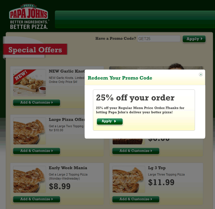 Papajohns Promo Code July 2025