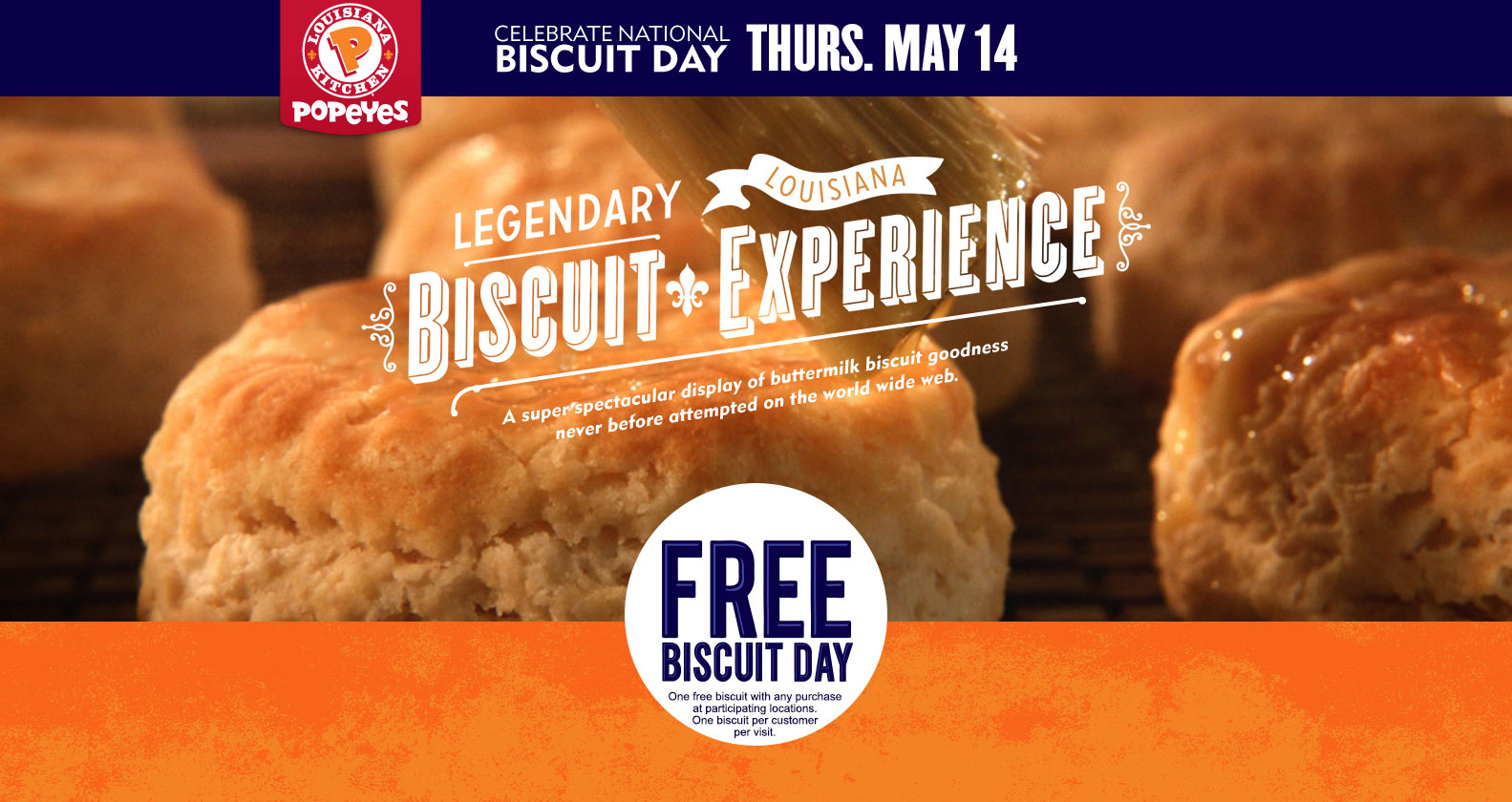 Popeyes Coupon April 2024 Free biscuit with any order today at Popeyes chicken