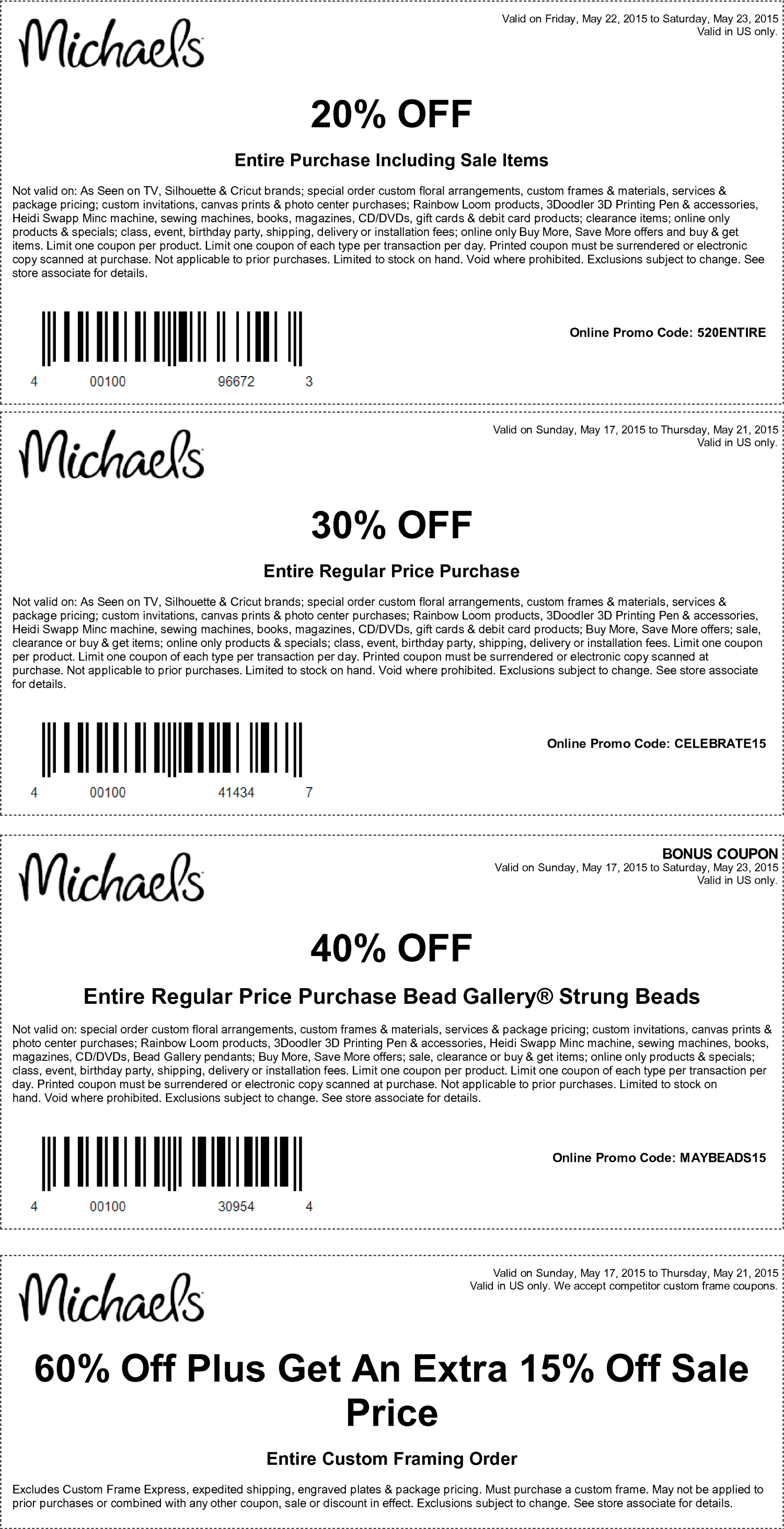 Michaels Coupon April 2024 30% off everything & more at Michaels, or online via promo code CELEBRATE15