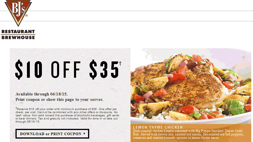 BJs Restaurant coupons & promo code for [April 2024]