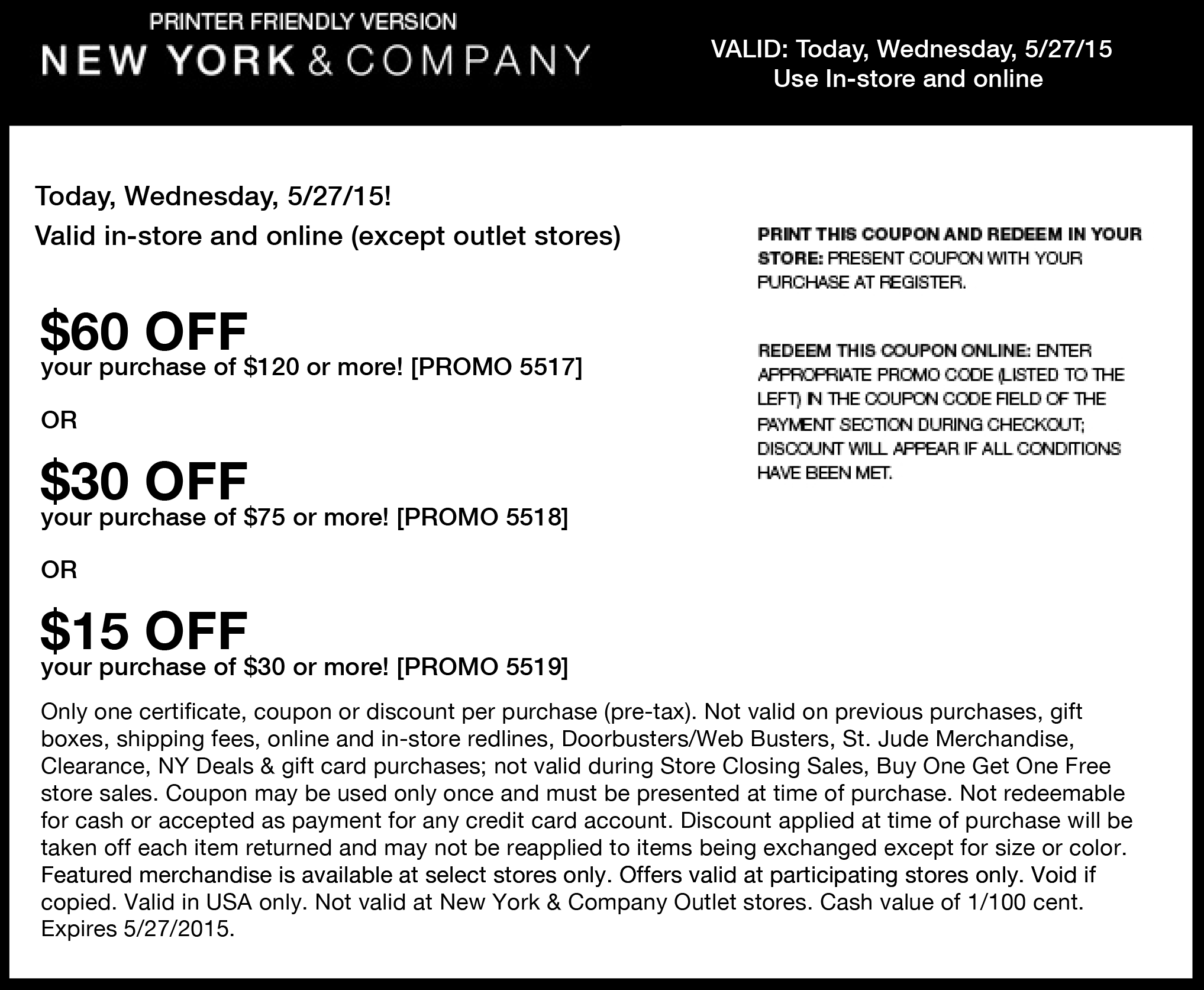 New York & Company Coupon April 2024 $15 off $30 & more today at New York & Company, or online via promo code 5519