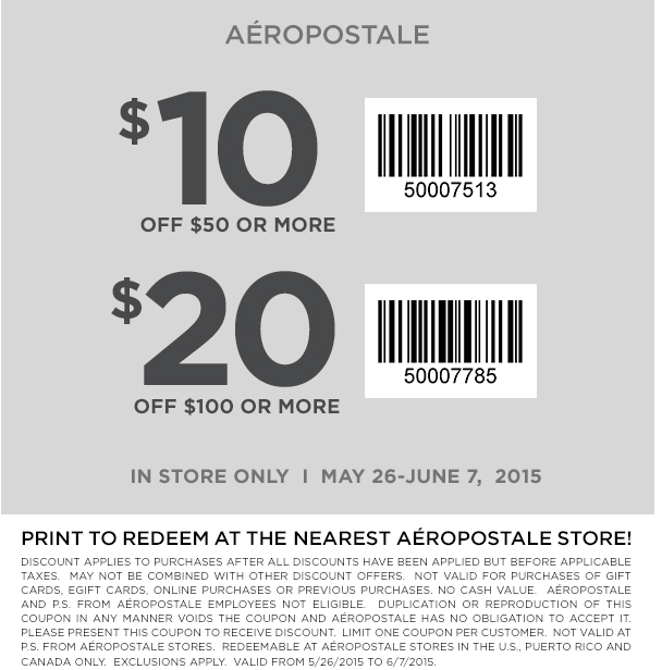 Aeropostale Coupon April 2024 $10 off $50 & more at Aeropostale