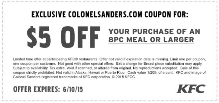 KFC coupons & promo code for [May 2024]