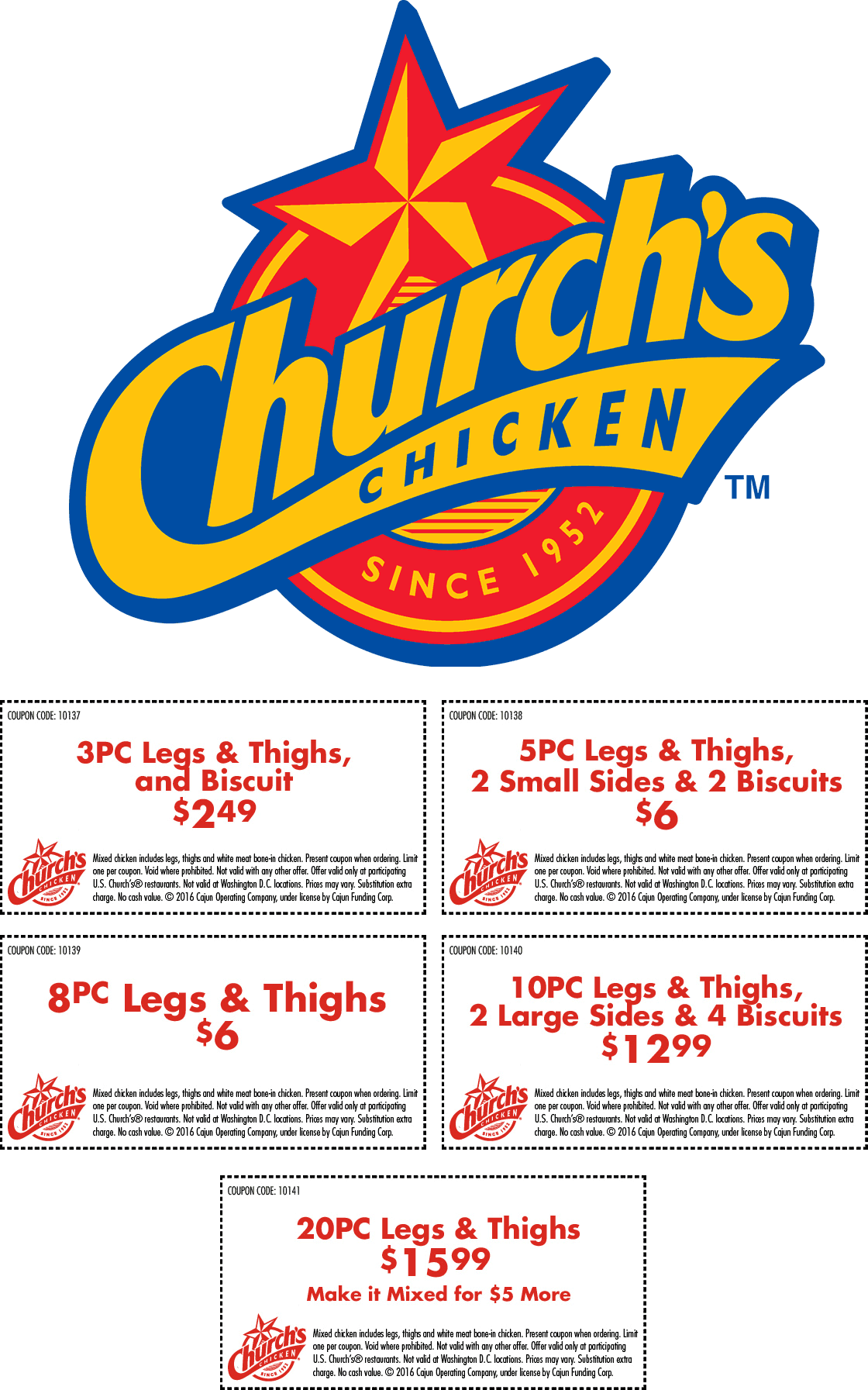 Churchs Chicken coupons & promo code for [May 2024]