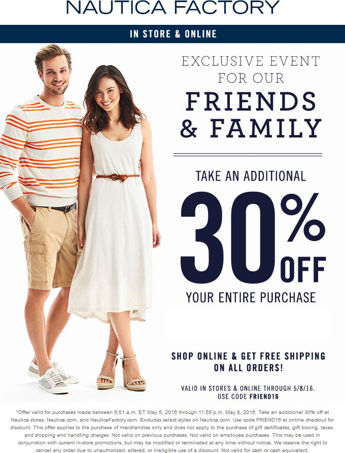 Nautica Factory coupons & promo code for [May 2024]