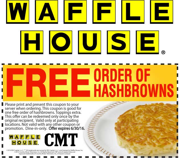 Waffle House Coupon April 2024 Free hashbrowns at Waffle House