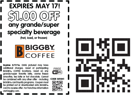 Biggby Coffee Coupon March 2024 Shave a buck off your coffee today at Biggby Coffee