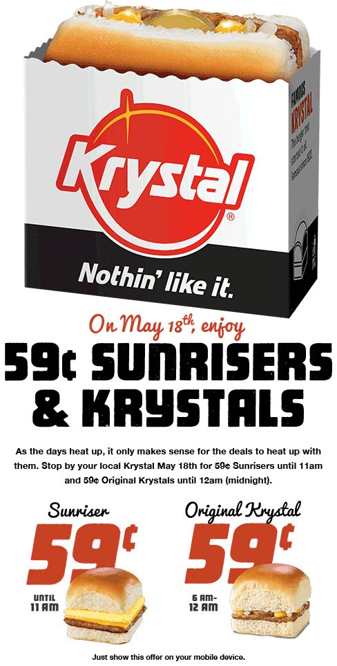 Krystal March 2022 Coupons and Promo Codes 🛒