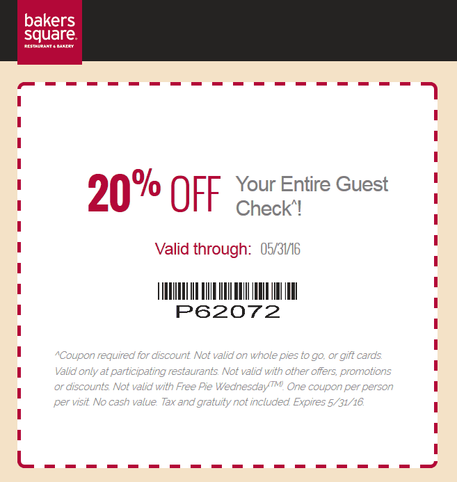 bakers square coupons