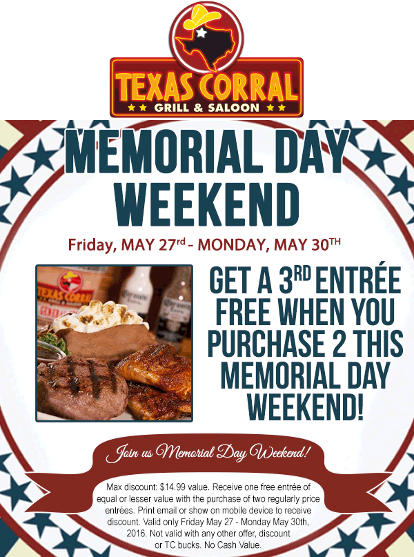 Texas Corral coupons & promo code for [May 2024]