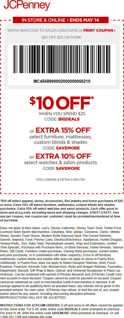 JCPenney Coupons - $10 off $25 at JCPenney, or online via promo code ...
