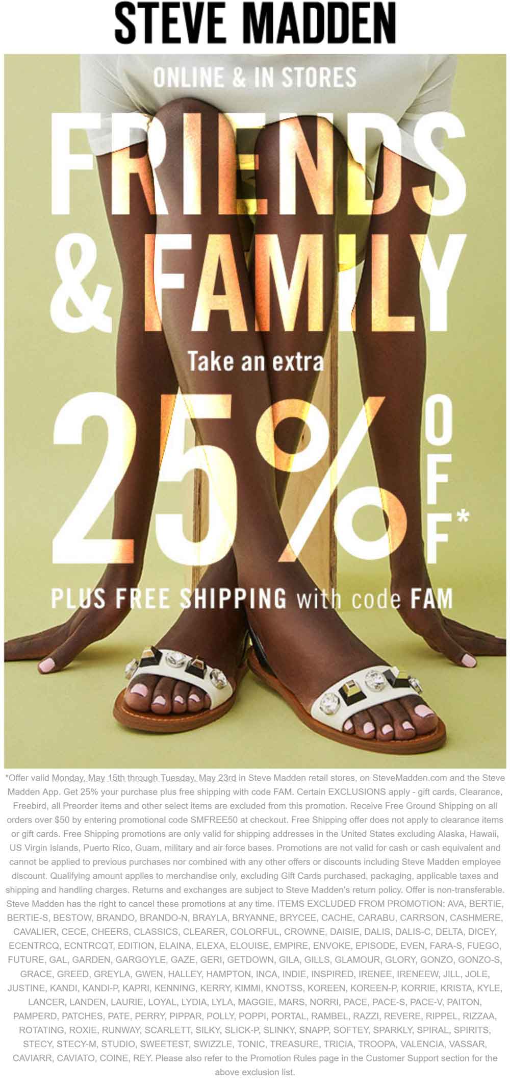 Steve Madden coupons & promo code for [April 2024]
