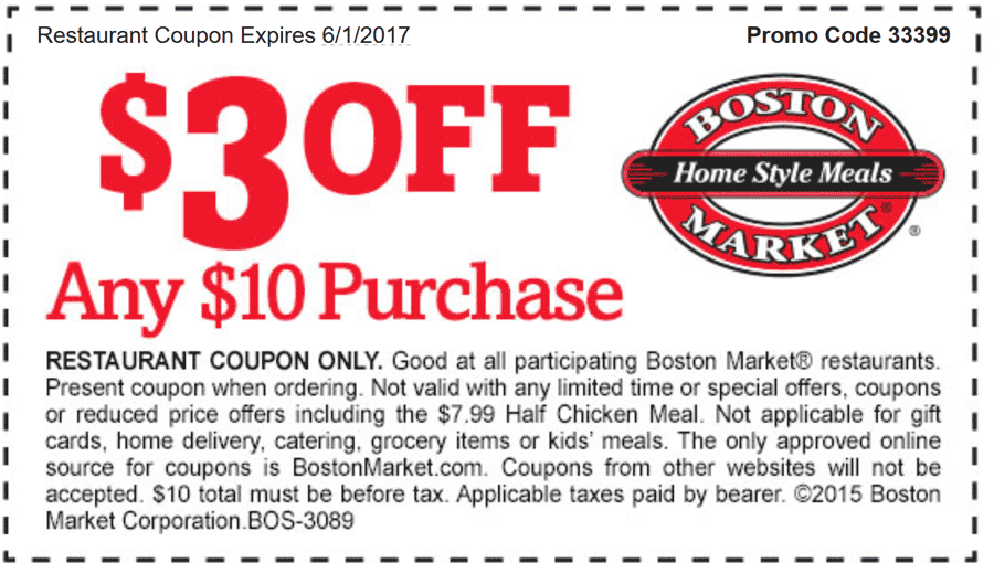 Boston Market Coupon April 2024 $3 off $10 at Boston Market restaurants