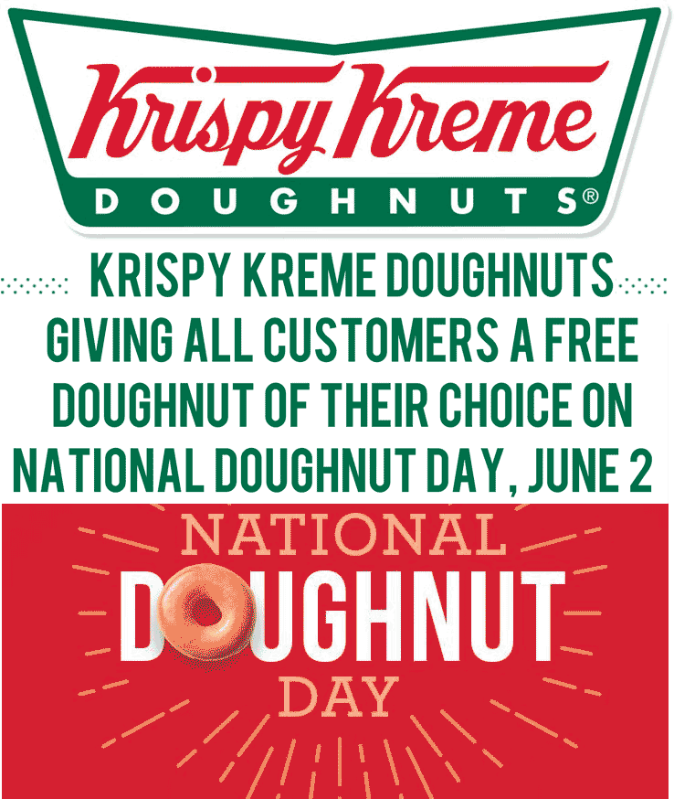 Krispy Kreme Coupon April 2024 Free doughnut the 2nd at Krispy Kreme