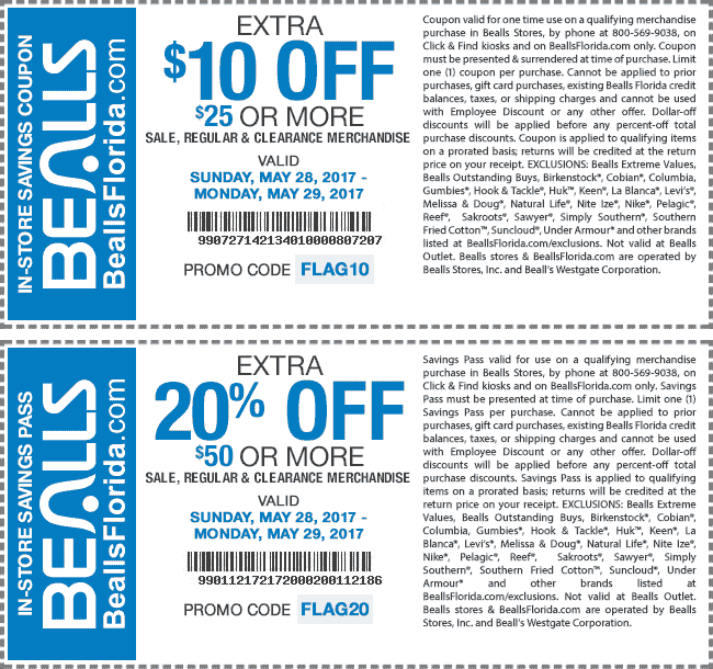 Bealls Coupon March 2024 $10 off $25 & more at Bealls, or online via promo code FLAG10