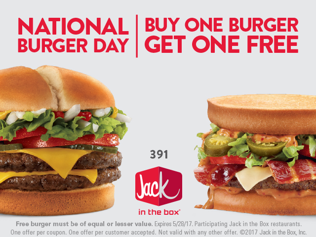 Jack in the Box Coupon April 2024 Second burger free today at Jack in the Box restaurants