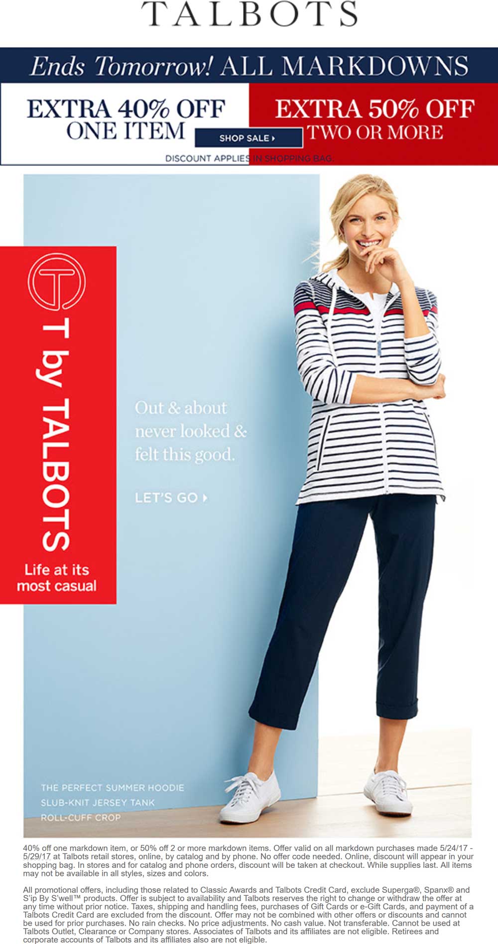 Talbots Coupon April 2024 Extra 40-50% off clearance at Talbots, ditto online