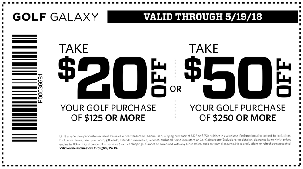 Golf Galaxy Coupon April 2024 $20 off $125 & more at Golf Galaxy