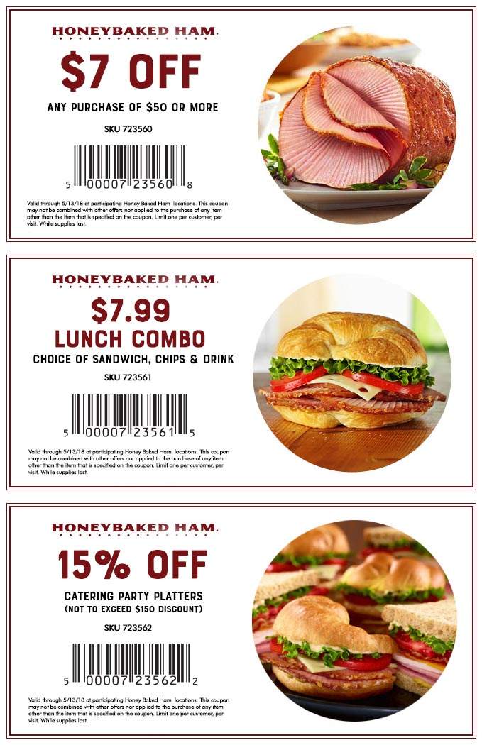 HoneyBaked Coupon April 2024 $7 off $50 & more at HoneyBaked Ham restaurants