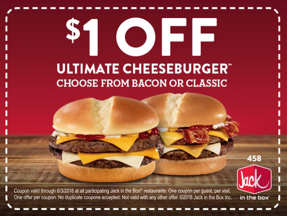 Jack in the Box Coupon April 2024 Shave a buck off your cheeseburger at Jack in the Box