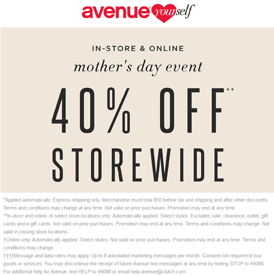 Avenue coupons & promo code for [April 2024]