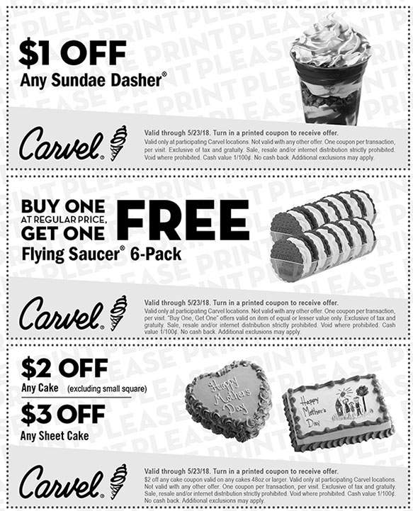 Carvel Coupon April 2024 Second ice cream sandwich 6pk free at Carvel