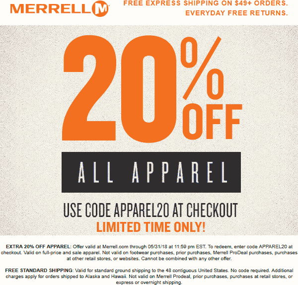 Merrell December 2020 Coupons and Promo 