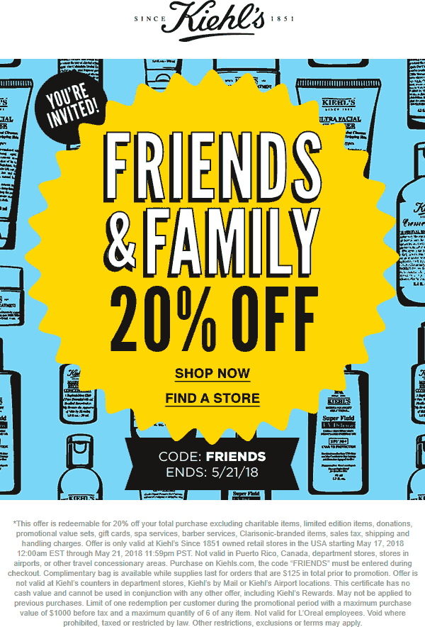 Kiehls coupons & promo code for [May 2024]