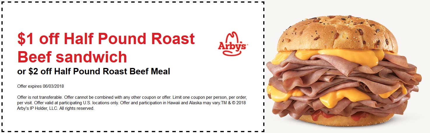 Arbys Coupon March 2024 Shave a buck or two off your beef sandwich at Arbys