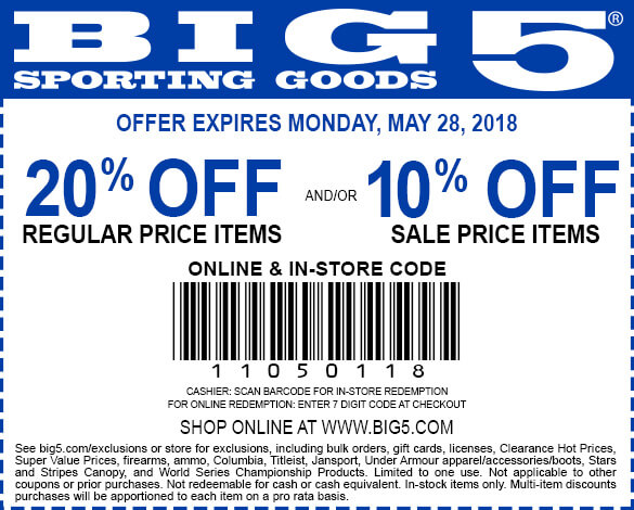 Big 5 coupons & promo code for [May 2024]