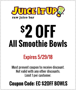 Juice It Up Coupon April 2024 $2 off smoothie bowls at Juice It Up