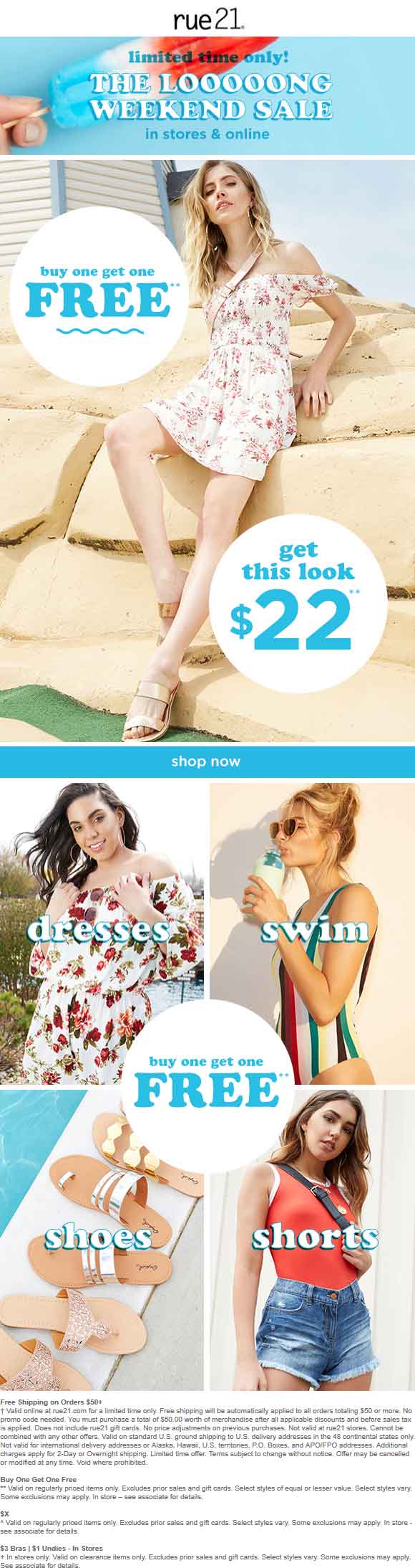 Rue21 Coupon April 2024 Second item free at rue21, ditto online