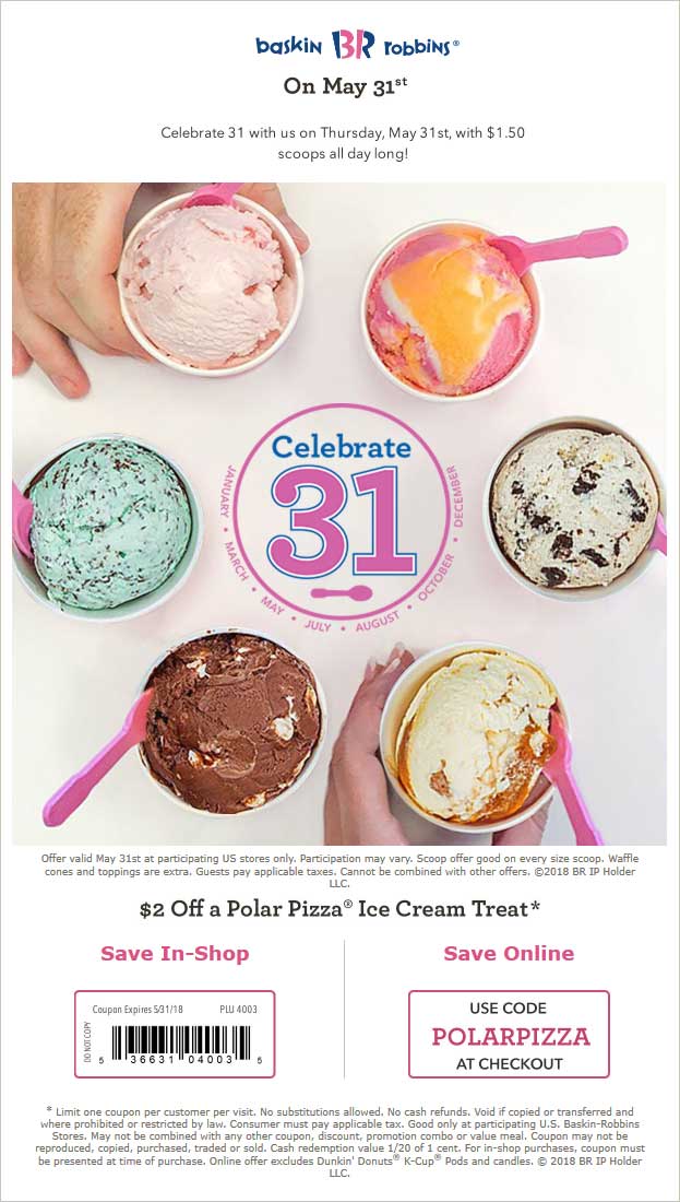 Baskin Robbins May 2024 Coupons and Promo Codes 🛒