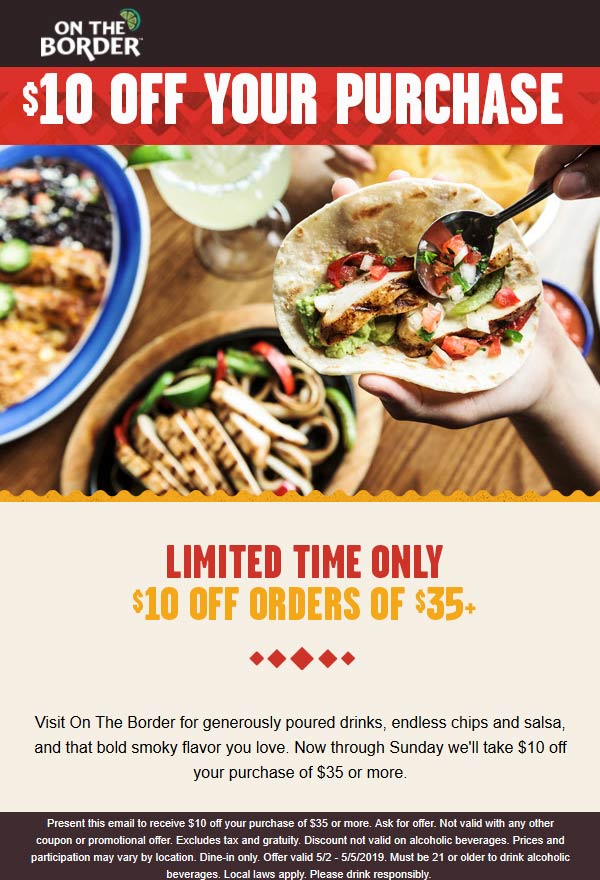 On The Border coupons & promo code for [May 2022]